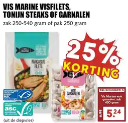De Boerenschuur Vis marine visfilets, tonijn steaks of garnalen aanbieding