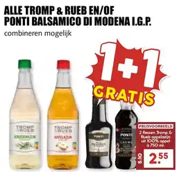De Boerenschuur Alle tromp & rueb en/of ponti balsamico di modena I.G.P. aanbieding