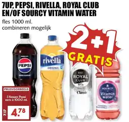 De Boerenschuur 7up, pepsi, rivella, royal club en/of sourcy vitamin water aanbieding