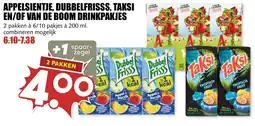 De Boerenschuur Appelsientje, dubbelfrisss, taksi en/of van de boom drinkpakjes aanbieding