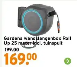 GAMMA Gardena wandslangenbox Roll Up 25 meter incl. tuinspuit aanbieding