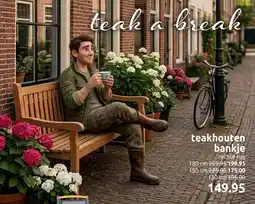 Deka Tuin Teakhouten bankje aanbieding