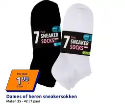 Action Dames of heren sneakersokken aanbieding