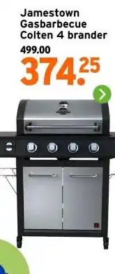 GAMMA Jamestown Colten gasbarbecue metaal zwart 70,3 x 42 cm aanbieding