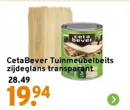 GAMMA CetaBever Tuinmeubelbeits zijdeglans transparant kleurloos 750 ml aanbieding