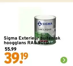 GAMMA Sigma Exterieur buitenlak hoogglans RAL 9010 zuiverwit 750 ml aanbieding