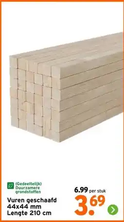 GAMMA Vuren geschaafd 44x44 mm Lengte 210 cm aanbieding