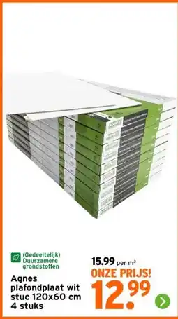 GAMMA Agnes plafondplaat wit stuc 120x60 cm 4 stuks aanbieding