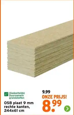 GAMMA OSB plaat 9 mm rechte kanten, 244x61 cm aanbieding