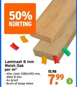 GAMMA Laminaat 8 mm Welsh Oak per m² aanbieding