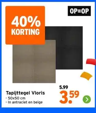 GAMMA Tapijttegel Vloris aanbieding