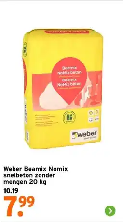 GAMMA Weber Beamix Nomix snelbeton zonder mengen aanbieding