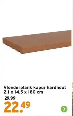 GAMMA Vlonderplank kapur hardhout 2,1 x 14,5 x 180 cm aanbieding