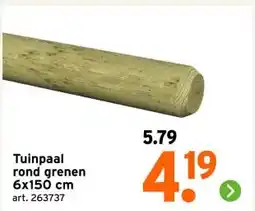 GAMMA Tuinpaal rond grenen 6x150 cm aanbieding