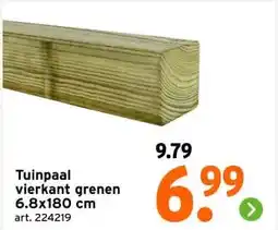 GAMMA Tuinpaal vierkant grenen 6.8x180 cm aanbieding