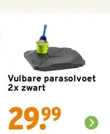 GAMMA Vulbare parasolvoet 2x zwart aanbieding
