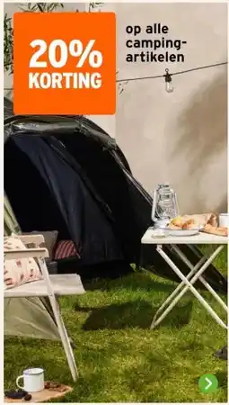 GAMMA op alle camping- artikelen aanbieding