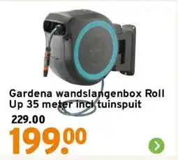 GAMMA Gardena wandslangenbox Roll Up 35 meter incl tuinspuit aanbieding