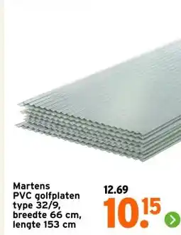 GAMMA Martens PVC golfplaten type 32/9, breedte 66 cm, lengte 153 cm aanbieding