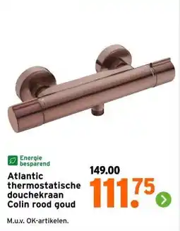 GAMMA Atlantic thermostatische douchekraan Colin rood goud aanbieding