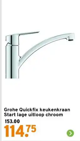GAMMA Grohe Quickfix keukenkraan Start lage uitloop chroom aanbieding