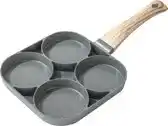 Bol.com YUGN Pannenkoekenpan Inductie - 4 Vakjes - Anti Aanbak - Omeletpan Eierpan 18CM aanbieding