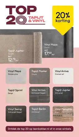 Leen Bakker Bekijk Top 20 tapijt & vinyl aanbieding