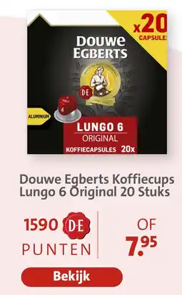 Bruna Douwe Egberts Koffiecups Lungo 6 Original 20 Stuks aanbieding