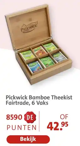 Bruna Pickwick Bamboe Theekist Fairtrade, 6 Vaks aanbieding