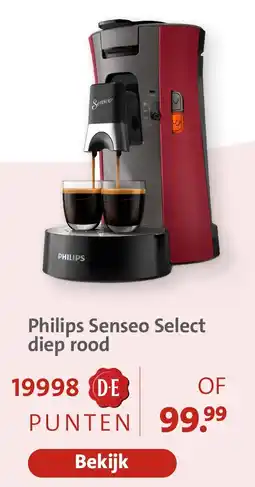Bruna Philips Senseo Select diep rood aanbieding