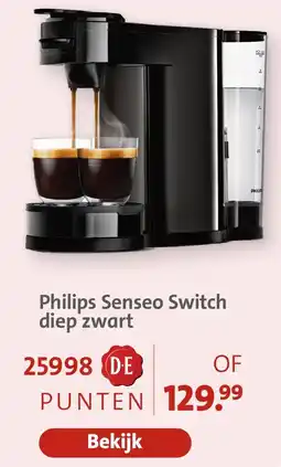 Bruna Philips Senseo Switch diep zwart aanbieding