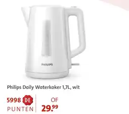 Bruna Philips Daily Waterkoker 1,7L, wit aanbieding