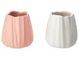 Lidl LIVARNO Set van 2 vazen (roze/wit) aanbieding