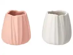 Lidl LIVARNO Set van 2 vazen (roze/wit) aanbieding