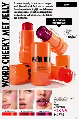 Oriflame Waunt Blush Worthy Lip & Cheek Jelly Stick aanbieding