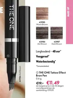 Oriflame The one tattoo effect brow pen aanbieding