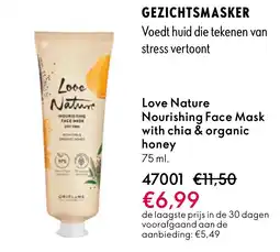 Oriflame Love Nature Nourishing Face Mask with chia & organic honey aanbieding
