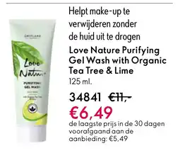 Oriflame Love Nature Purifying Gel Wash with Organic Tea Tree & Lime aanbieding