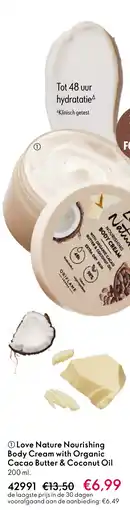 Oriflame Love Nature Nourishing Body Cream with Organic Cacao Butter & Coconut Oil aanbieding