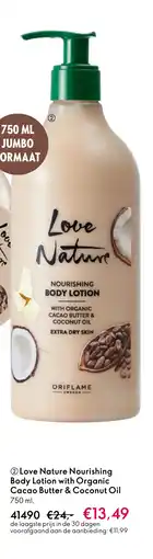 Oriflame Love Nature Nourishing Body Lotion with Organic Cacao Butter & Coconut Oil aanbieding