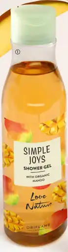 Oriflame Simple Joys Shower Gel with Organic Mango Love Nature aanbieding