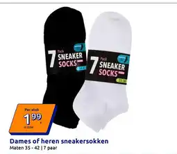 Action Dames of heren sneakersokken aanbieding