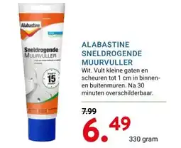 Kluswijs ALABASTINE SNELDROGENDE MUURVULLER aanbieding