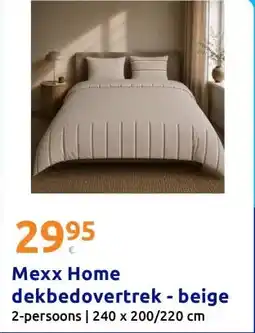 Action Mexx Home dekbedovertrek - beige aanbieding
