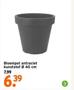 GAMMA Bloempot antraciet kunststof 40 cm aanbieding