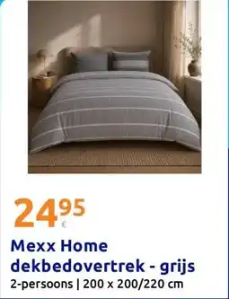 Action Mexx Home dekbedovertrek - grijs aanbieding