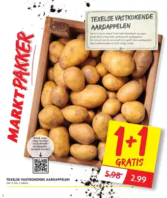 Dekamarkt Texelse Vastkokende Aardappelen zak 1,5 kilo. 2 zakken aanbieding