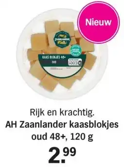 Allerhande AH Zaanlander kaasblokjes oud 48+ aanbieding