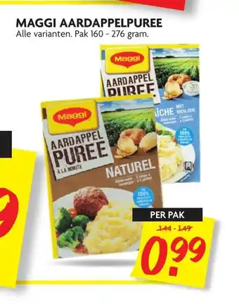 Dekamarkt Maggi Aardappelpuree alle varianten. pak 160 - 276 gram per pak aanbieding