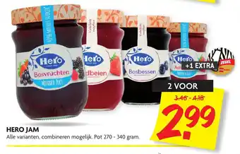 Dekamarkt Hero jam Alle varianten, combineren mogelijk. Pot 270 - 340 gram aanbieding